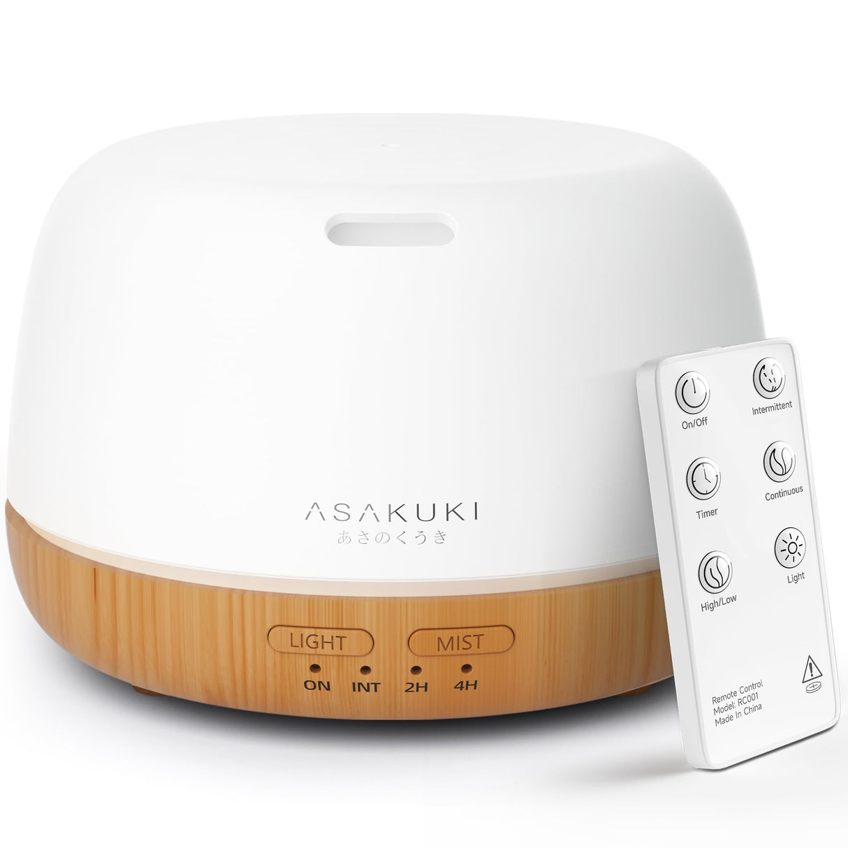 ASAKUKI Essential Oil Diffuser, 300ml Ultrasonic Aromatherapy Oil Humidifier with 7 Colors Lights 2 Mist Mode for Home