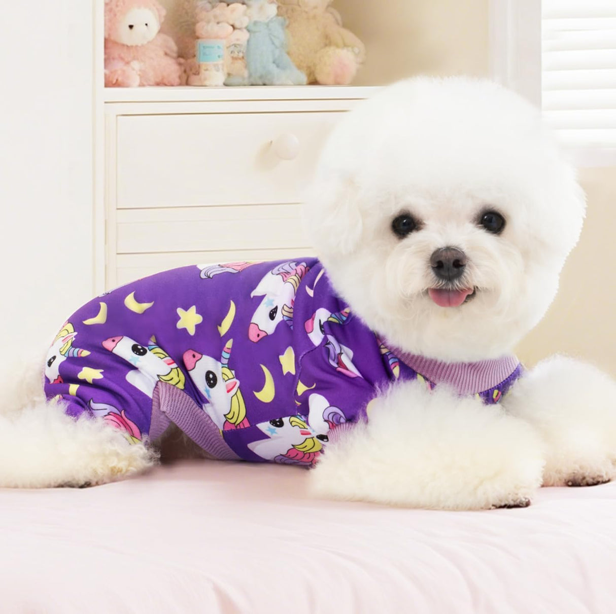 XPUDAC 4 Pieces Dog Pajamas for Small Dogs Pjs Clothes Puppy Onesies Outfits for Doggie Christmas Shirts Sleeper for Pet Cats Jammies-L