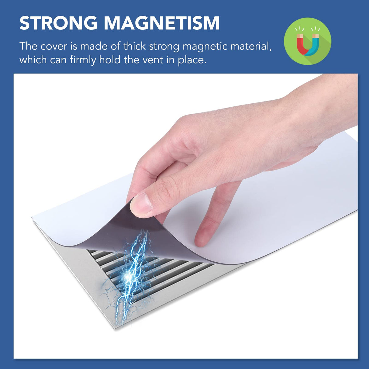 DIYMAG 8Pack Strong Magnetic Vent Covers, DecorativeVents Cover for Floor Standard Air Registers 5.5" x 12" for Floors Wall and Ceiling Register Homes and RV HVAC