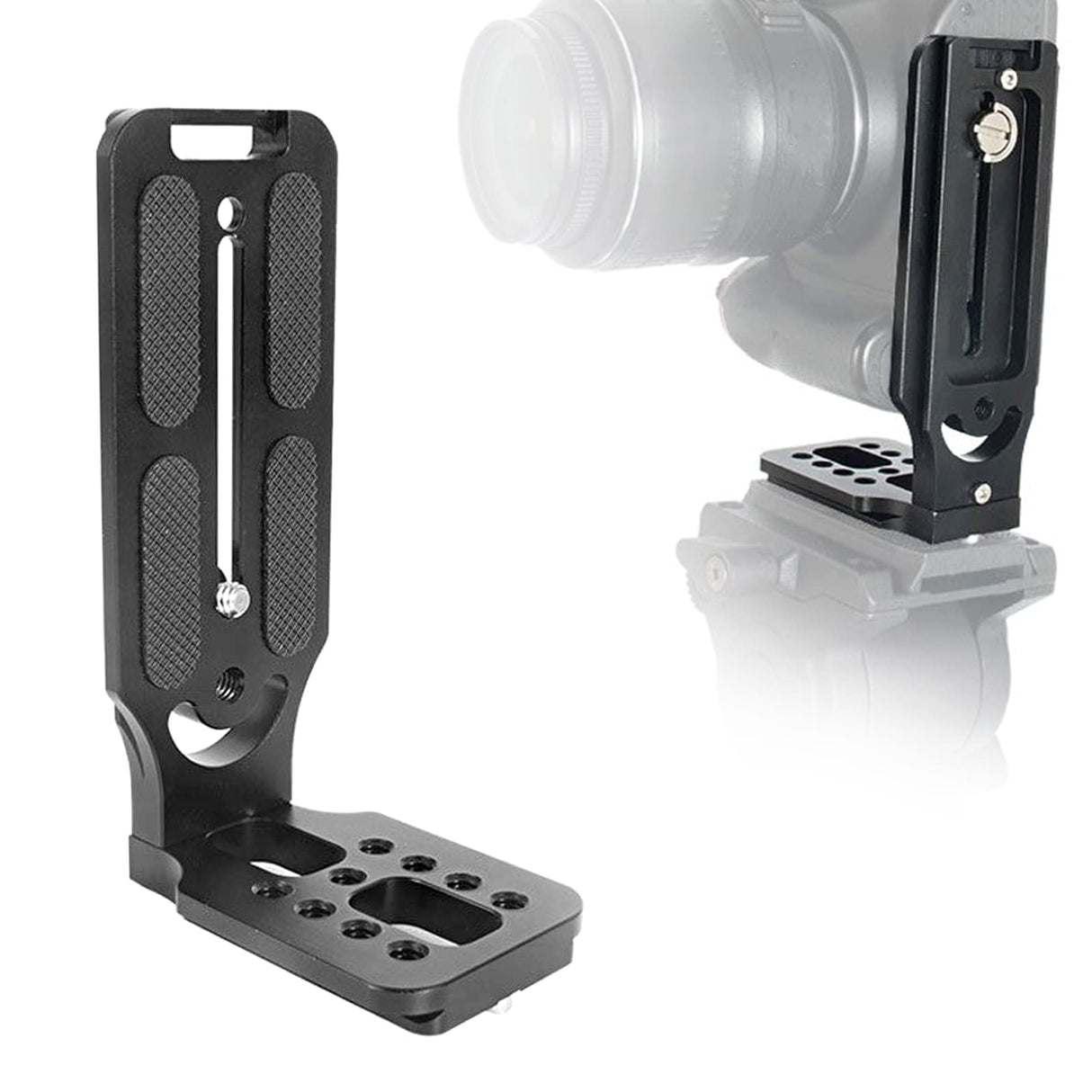 Aupoko Quick Release L-Bracket Compatible with Arca Swiss, L Bracket Quick Release Plate L Plate, 1/4" Tripod Plate for Ball Head Tripod Stabiliser Compatible with Manfrotto Canon Nikon Sony