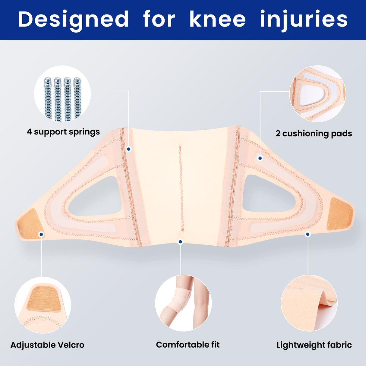 Galvaran Knee Brace for Women & Men, Relief Recovery Meniscus Tear, Arthritis Pain, ACL & MCL, Knee with Side Stabilizers,Adjustable Knee Support (Nude Pink, Small)