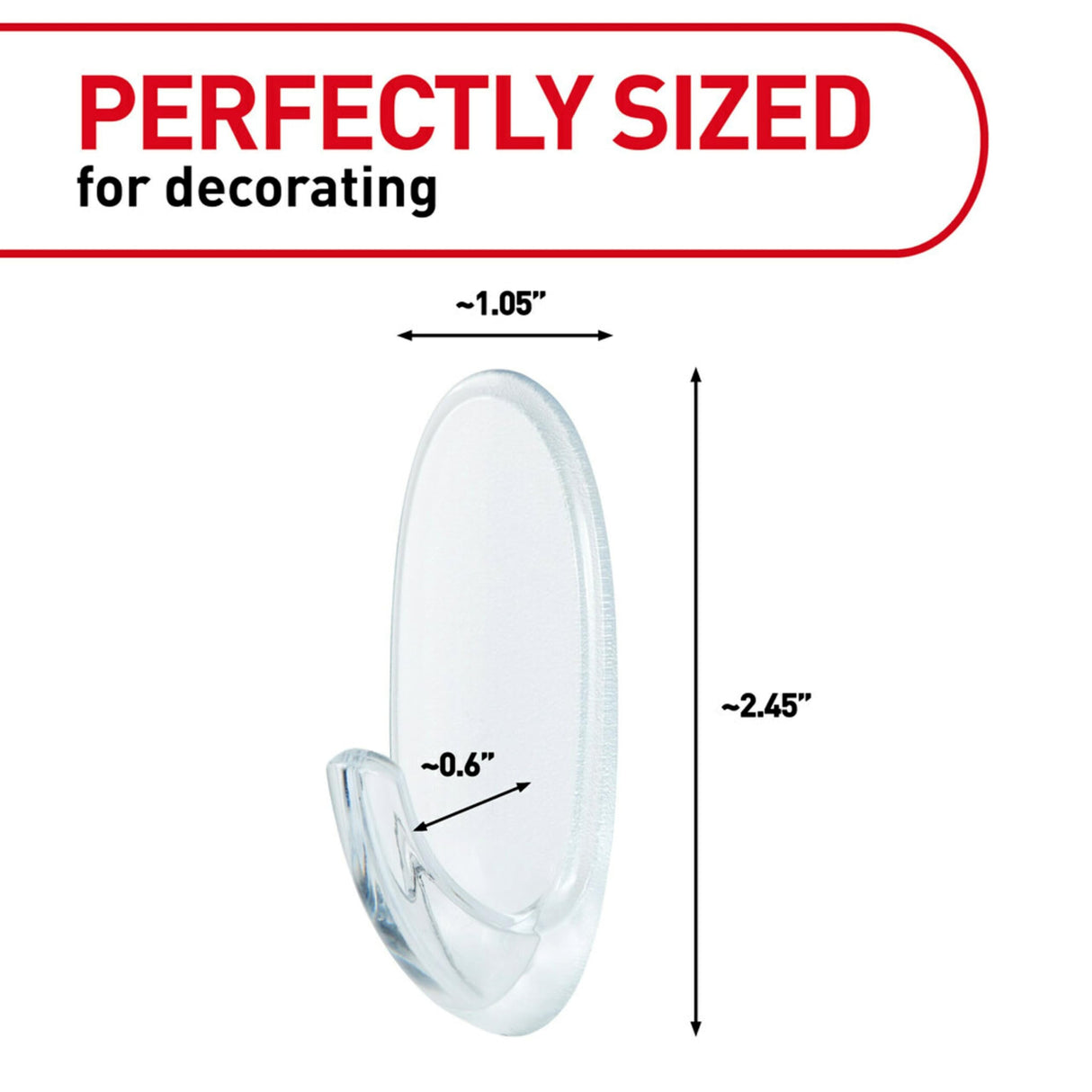 Command Clear Medium Hooks, 14 Hooks, 24 Strips - Easy to Open Packaging, Organize Damage-Free