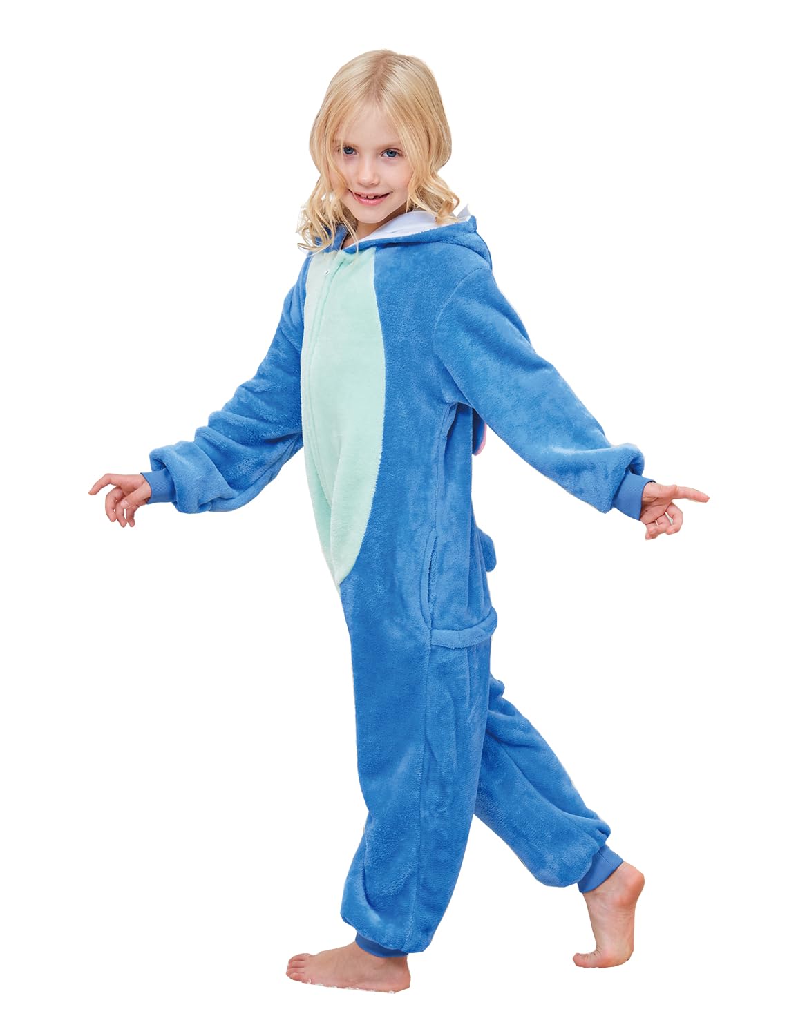 Unisex Kids Onesie Animal Cosplay One-Piece Pajamas Christmas Halloween Costumes Blue