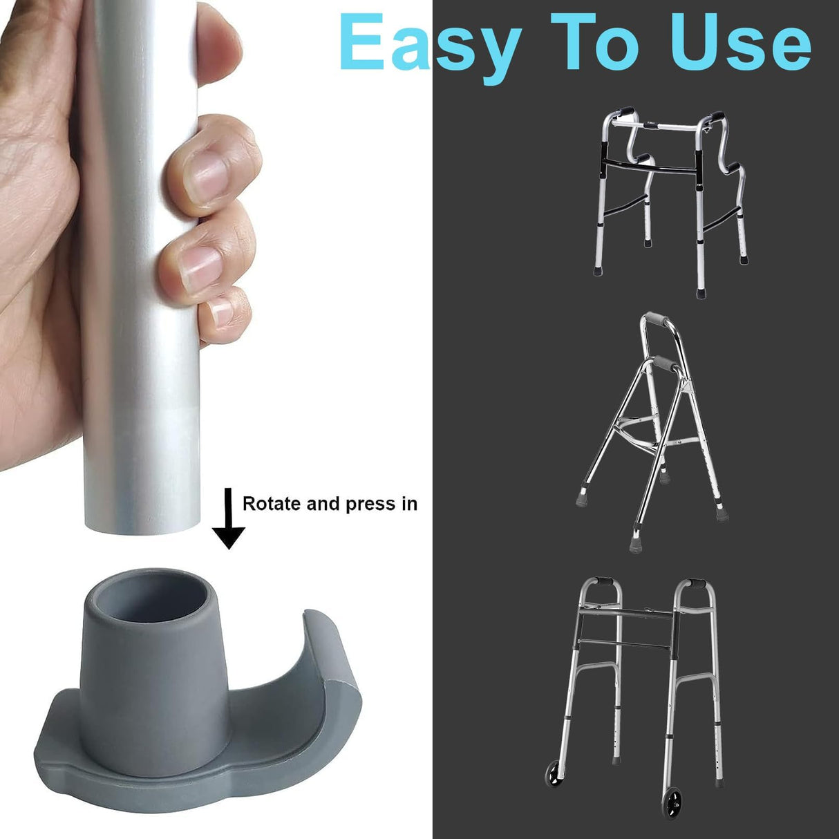 Dotday 8 Pack Walker Skis Glides, Universal Walker Accessories for Seniors Mobility Aid Accessory