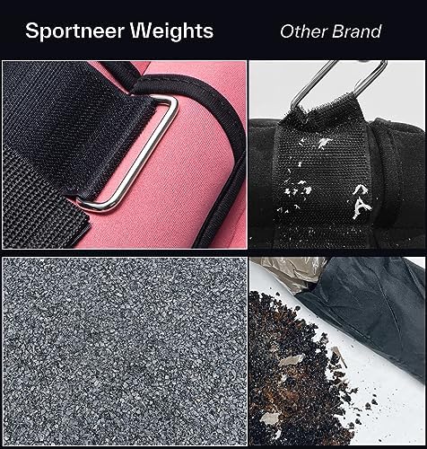 Sportneer Adjustable Ankle Weights 1 Pair 2 4 6 8 10 Lbs Leg Weight Straps for Women Men, Weighted Ankle Weights Set for Gym,Fitness, Workout,Walking, Jogging,1-5 lbs Each Ankle, 1 Pair 2-10 lbs
