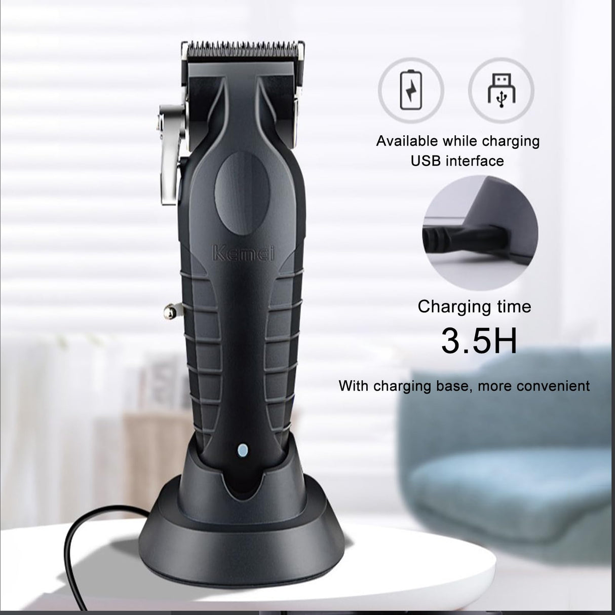 KEMEI Professional Hair Clipper, Hair Trimmer, Beard Shaver Set for Men, Electric Cordless Barber Clipper Beard Trimmer, Rechargeable Fade Clipper Haircutting Kit, KM-2299, KM-2296, KM-1102