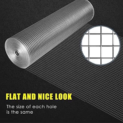 GoldPeak Galvanized Hardware Cloth 1/2 inch 36 x 100 ft 19 Gauge, Hot-dip Galvanized After Welding, Chicken Wire Fencing Wire Mesh Roll Welded Wire Fence Gopher Wire Cloth Rodent Wire