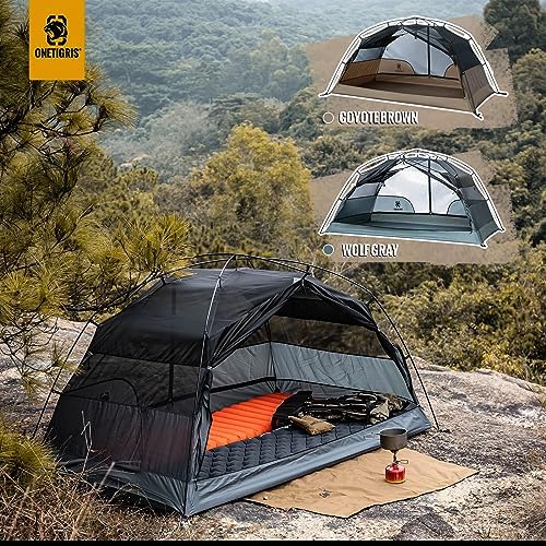 OneTigris COSMITTO 2 Person Backpacking Tent Shelter- Free Standing Lightweight Waterproof 3 Season Camping Tent for Outdoor Hiking Mountaineering