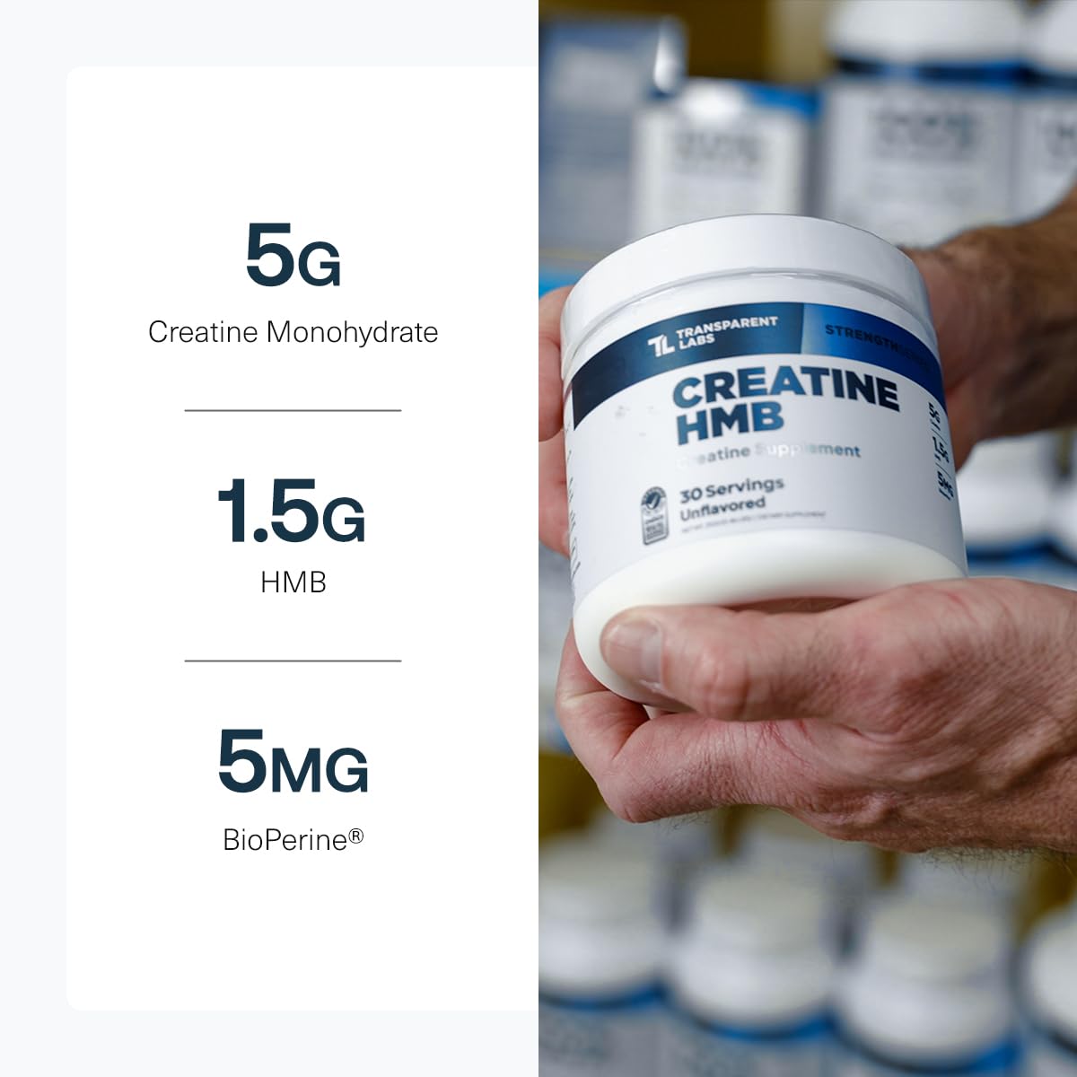 Transparent Labs Creatine HMB - Creatine Monohydrate Powder with HMB for Muscle Growth, Increased Strength, Enhanced Energy Output, and Improved Athletic Performance - 30 Servings, Strawberry Lemonade