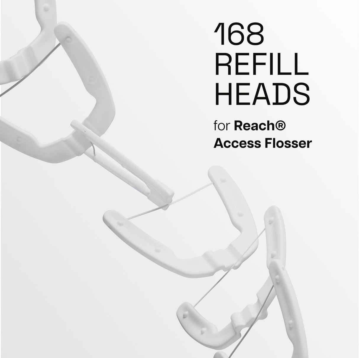 REACH Ultraclean Access Flosser Refill Heads, Unflavored, Plaque Remover for Teeth, Shred Resistant, for Hard to Reach Areas, Oral Care, PFAS Free, for Adults & Kids, 6 Pack, 28 Count