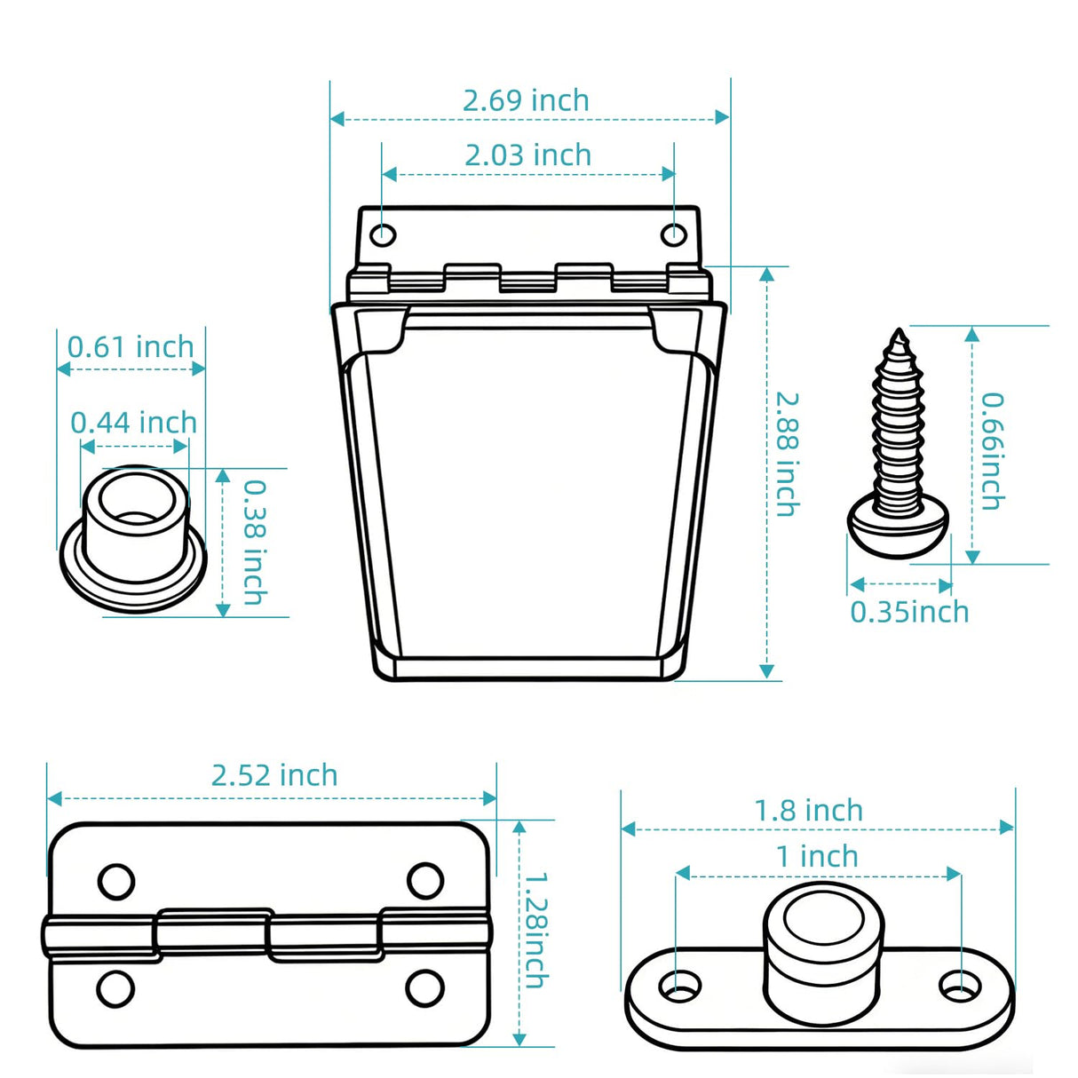 Jexobox Complete Hinges & Latch Replacement Kit for Igloo Coolers - Stainless Steel & ABS Parts with High-Strength Screws, Fits 25-165 Quart Models