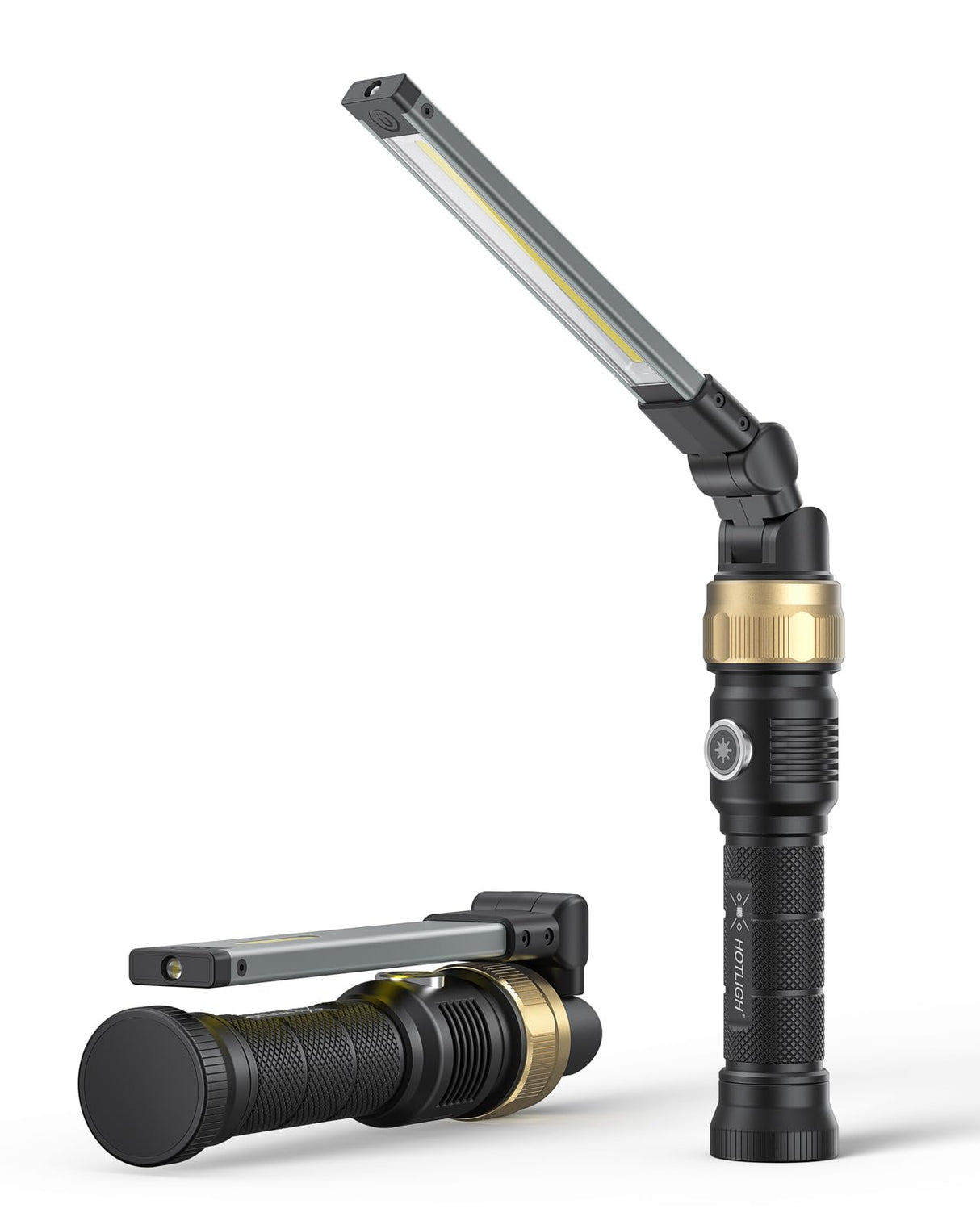 HOTLIGH Rechaegeable Work Light, 5000mAh Magnetic Flashlight with 360° Rotate Foldable Design, 1200 Lumens Led Work Light, Mechanic Light for Car Repairing/Emergency