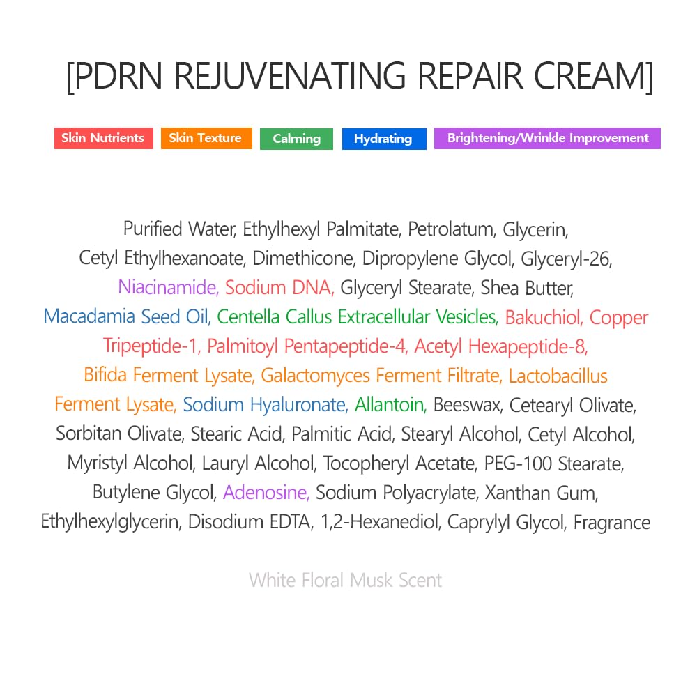 SWANICOCO PDRN Rejuvenating Repair Cream, 99.9% Pure Salmon (Sodium DNA), Bakuchiol, Cica Exosome, Niacinamide, Aging Care, Wrinkle Care, Intensive Glow, Skin Elasticity, 40ml 1.35 fl Oz