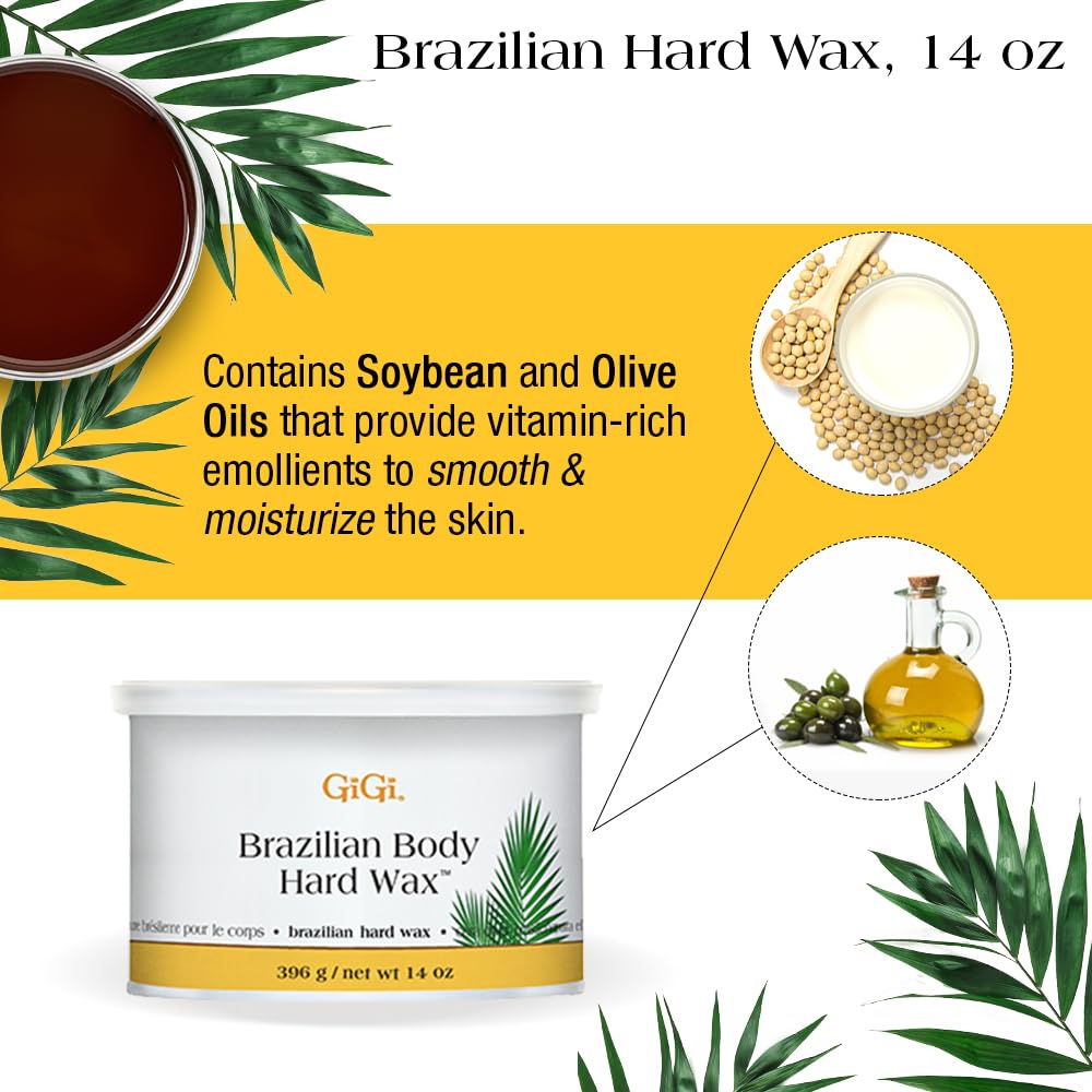 Gigi Brazilian Waxing Kit for Women - Hair Removal Wax Kit with Wax Warmer, Hard Wax, Pre & Post Wax Care, & Applicator Sticks - Ideal for Bikini & Intimate Areas