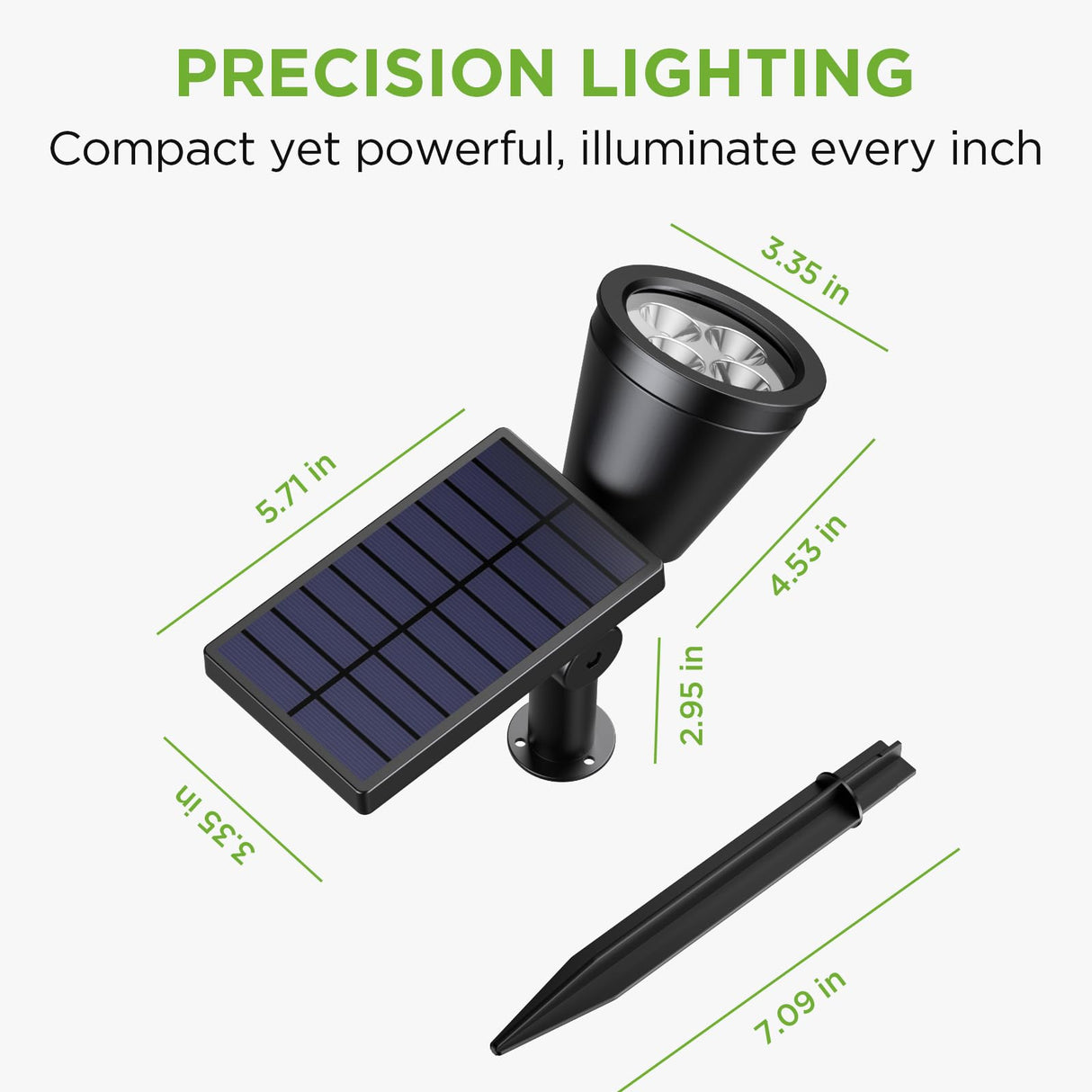 InnoGear Solar Spot Lights, Outdoor Solar Lights Solar Spotlights Flag Pole Light Waterproof Landscape Lighting Outside for Flag Uplighting Backyard Patio Pathway Statue Palm Tree Sign, Warm White