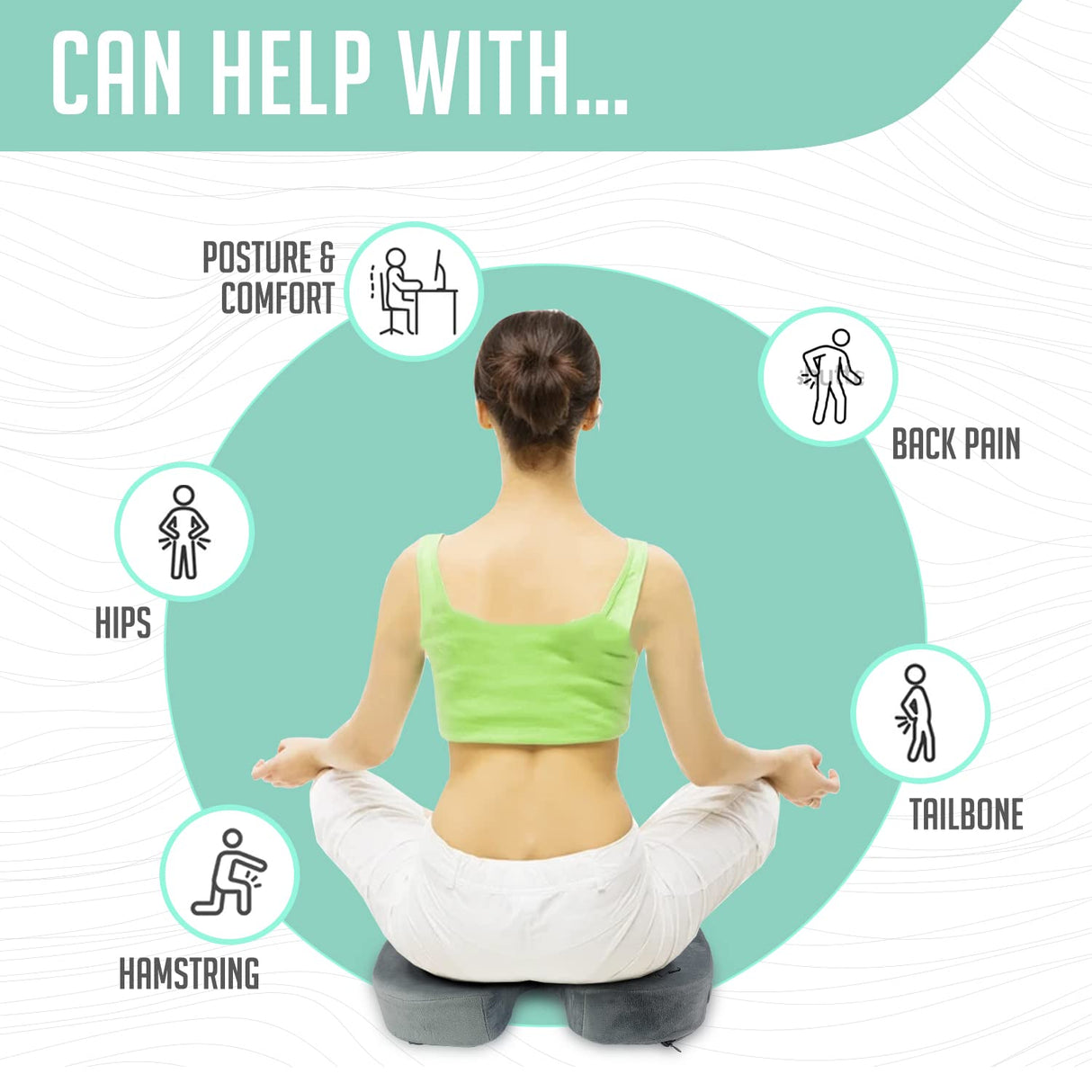 Cushy Tushy Premium Foldable Travel Seat Cushion - for Relief of Lower Back, Sciatic, Butt and Tailbone Pain - for Home & Office Use, Perfect for Travel or Driving - Coccyx Seat Cushion