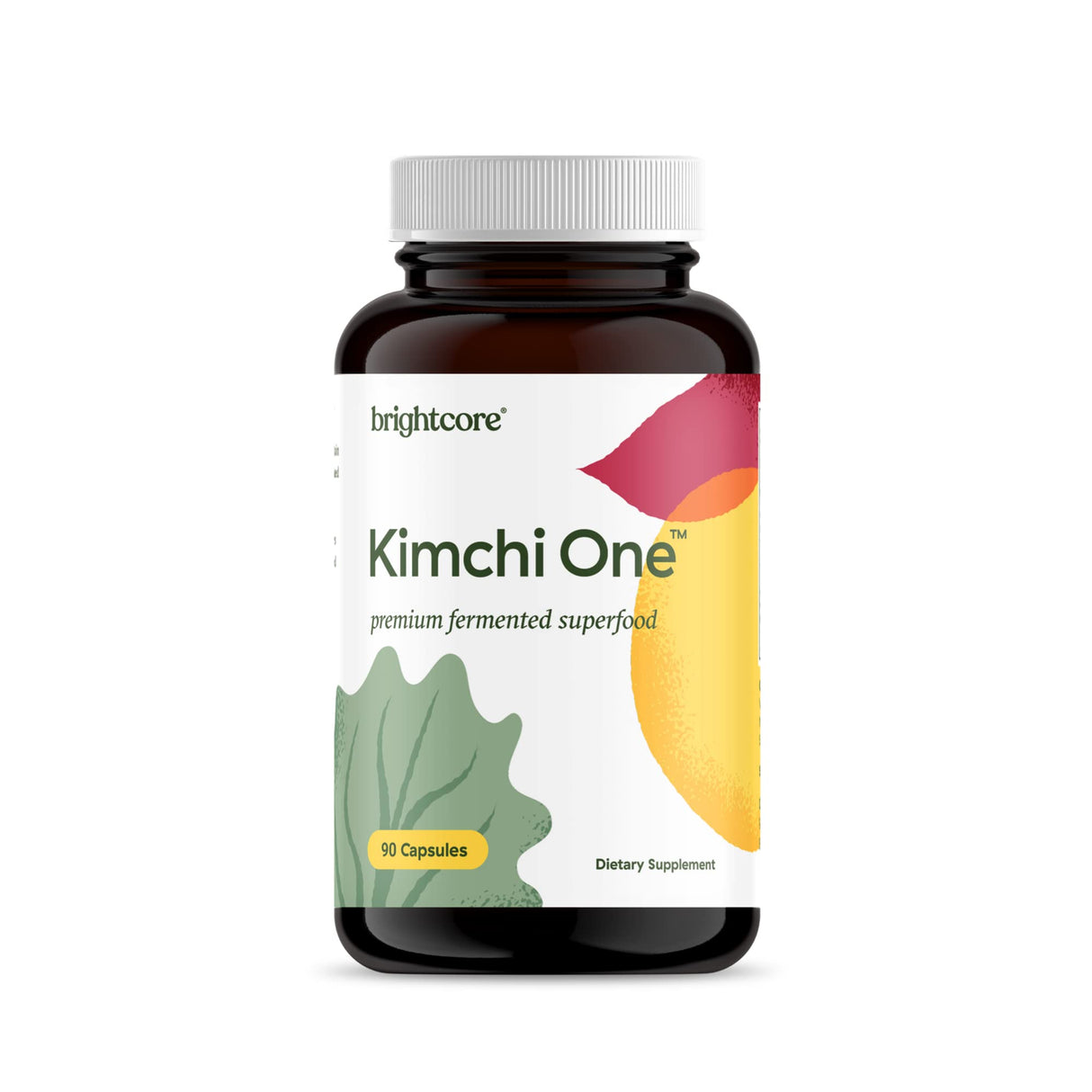 Brightcore Nutrition - Kimchi One, Kimchi Powder Capsules, Probiotics, Enzymes, & Antioxidant Supplement, Premium Gut Health Superfood for Overall Well Being, Gluten-Free, 90 Vegan Capsules