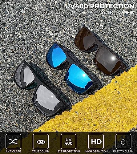 KALIYADI Polarized Sunglasses for Men, Lightweight Sun Glasses with UV Protection for Driving Fishing Golf
