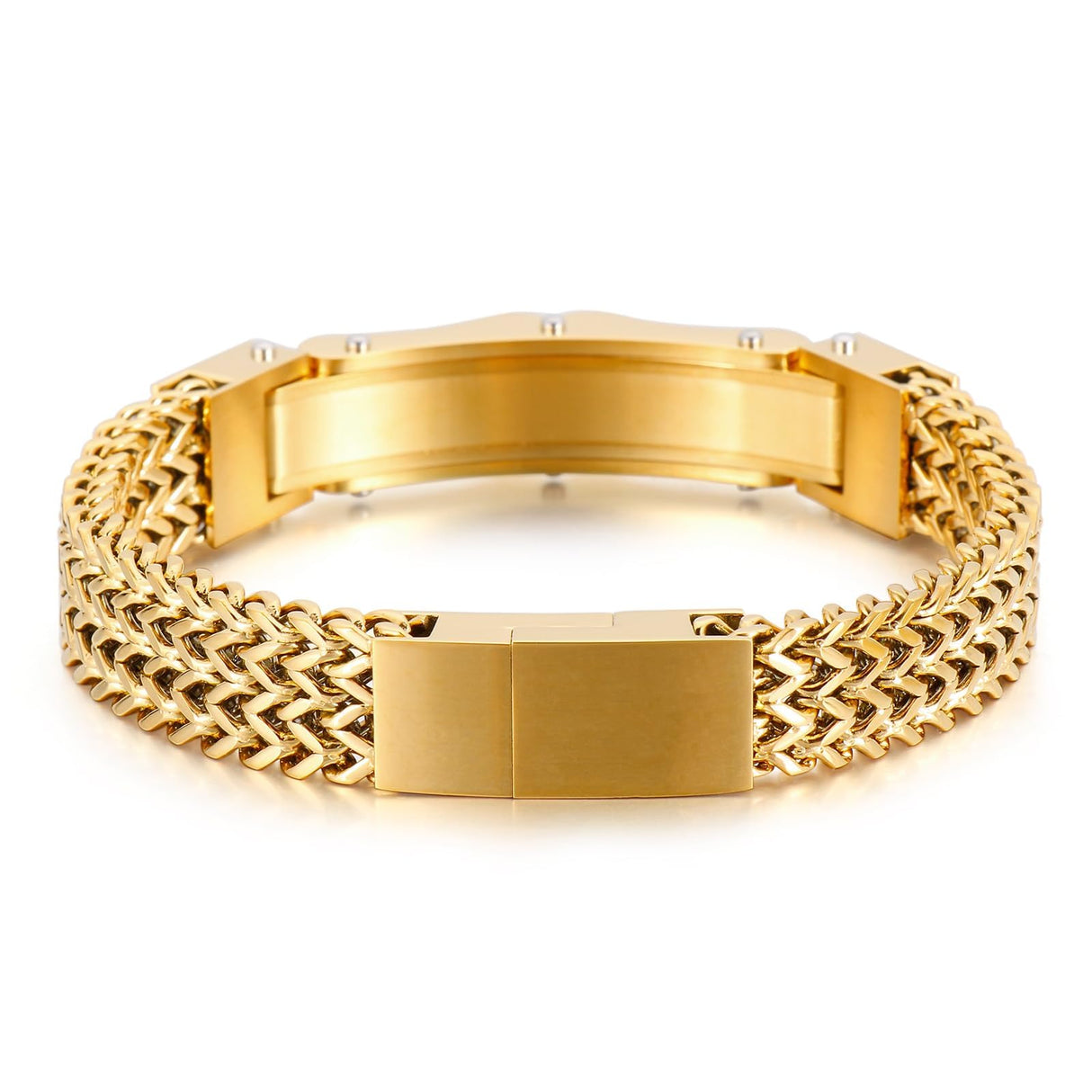 Klapgo Gold Bracelets for Men Stainless Steel Cuban Franco Link