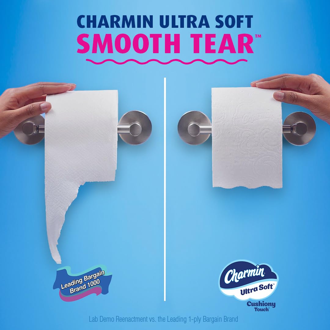 Charmin Ultra Soft Cushiony Touch Toilet Paper, 18 Family Mega Rolls = 90 Regular Rolls