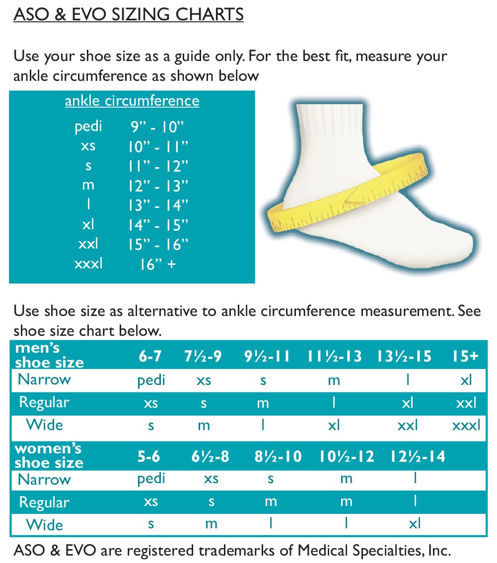 Med Spec 264004 ASO Ankle Stabilizer, White, Medium