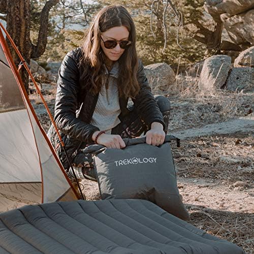 TREKOLOGY 30L Pump Sack Roll Top Compression Pump Bag - Fit for UL Sleeping Mats - Quick & Easy Pumping Sack for Camping Mats, Inflatable Pad, & Sleep Mattress