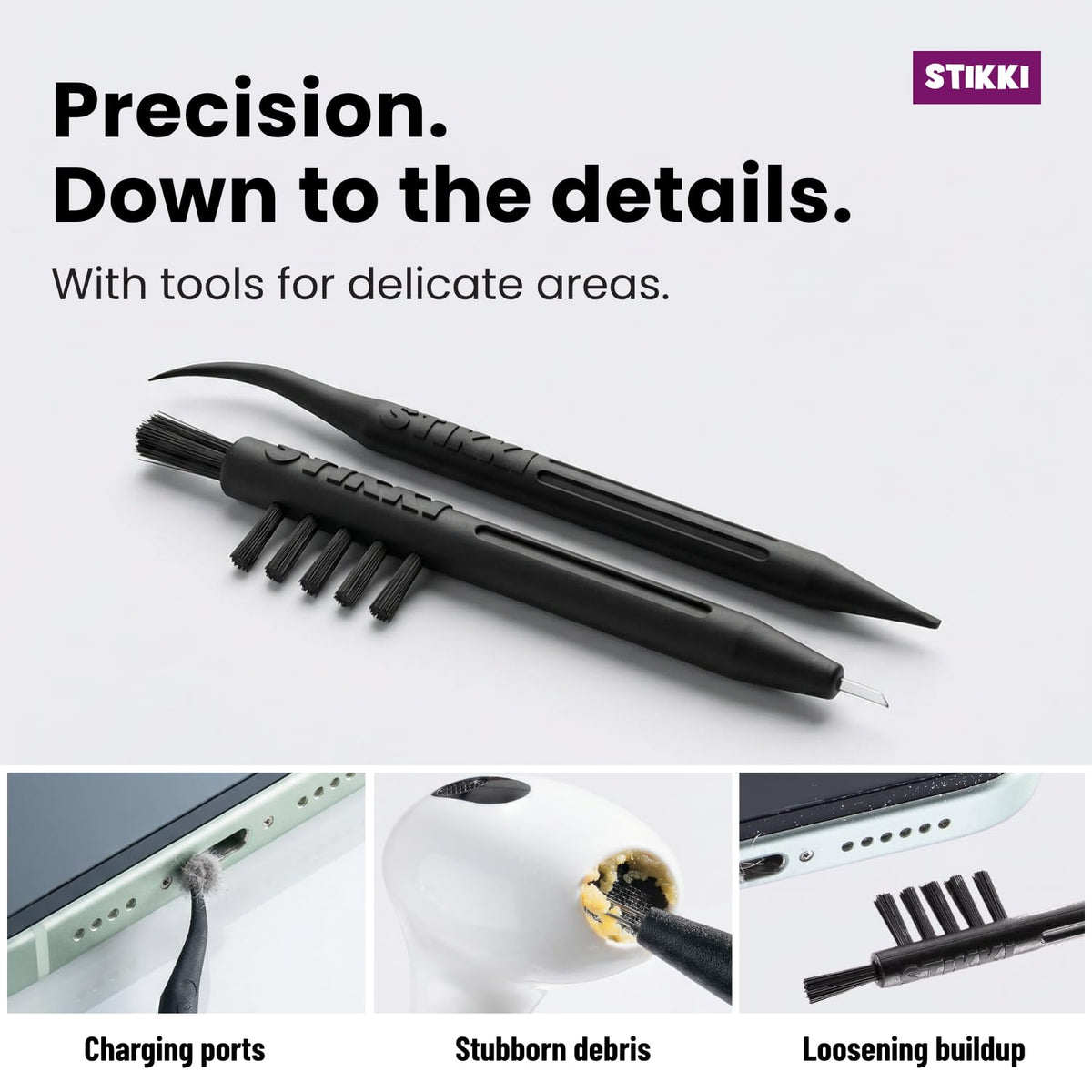STIKKI Cleaning Putty & Precision Tools - Earbud, Port & Phone Cleaning Kit