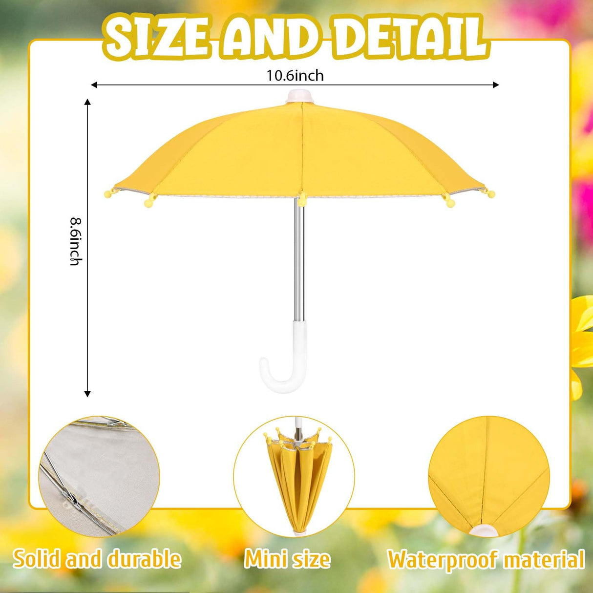 Kuscul Summer Goose Outfits 23 Inch Porch Goose Raincoat Outfit Lawn Goose Rainy Clothes with Umbrella Hat for Geese Statue Summer Spring Garden Patio Yard Outdoor Decor (Yellow)