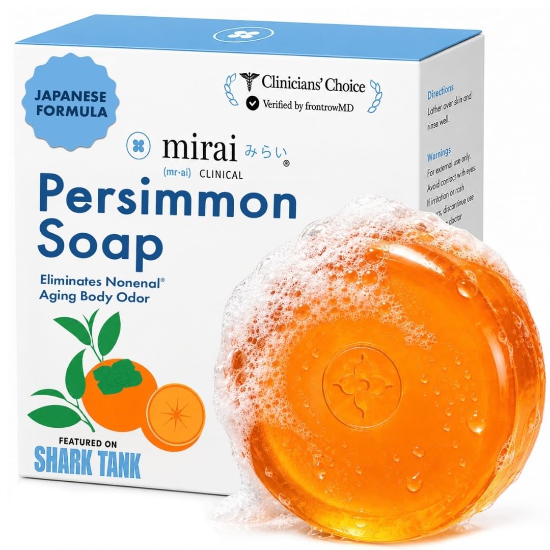 Mirai Clinical Persimmon Soap for Old People Smell,Nonenal® Odor Eliminator
