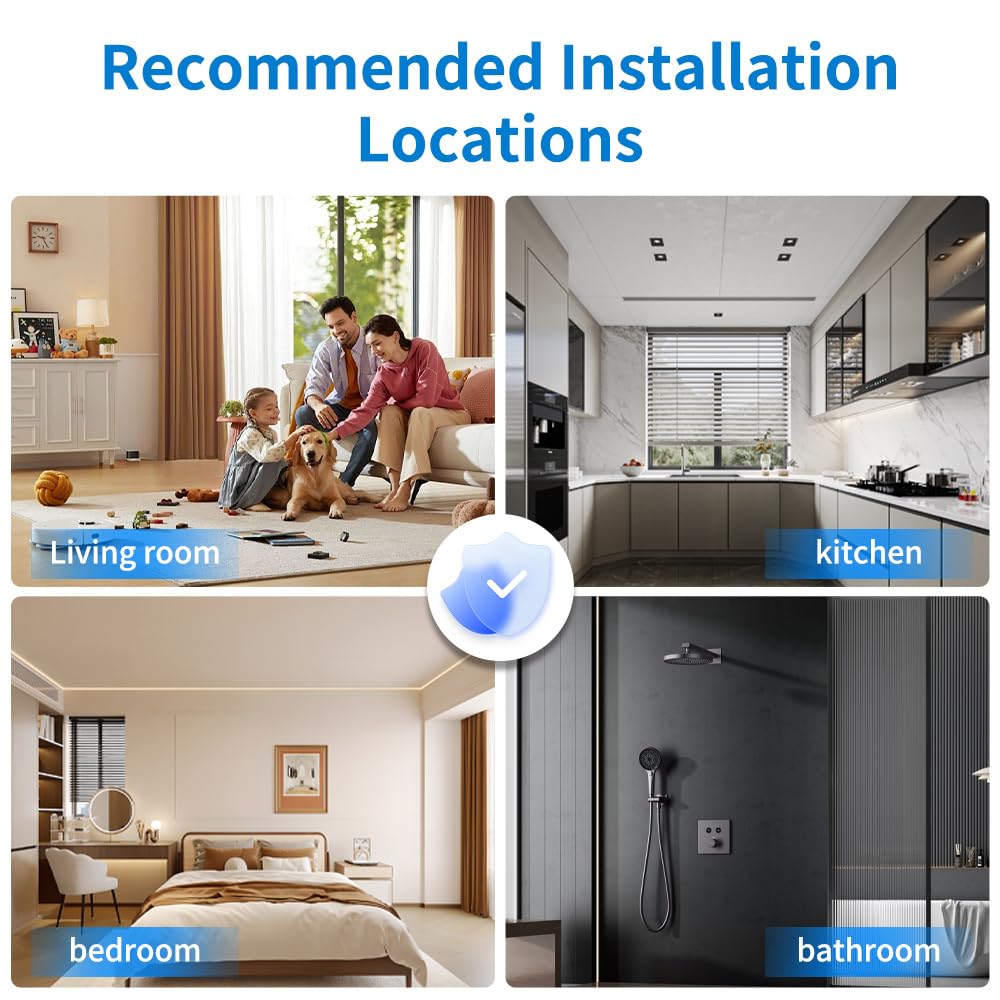 2 in1 Smoke Detector Carbon Monoxide Detector Combo,with LCD Digital Display and Sound Warning Test Button,Battery Powered,Easy Installation, for Home, Bedroom, Kitchen(2PACKS)