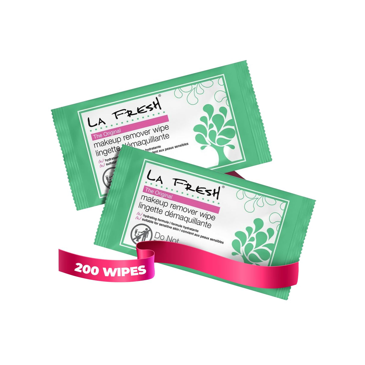 LA Fresh Makeup Remover Wipes with Vitamin E - Make up Remover Wipes for Face, Eyes, Lips - Face Wipes Travel Essentials - Case of 200ct Makeup Wipes