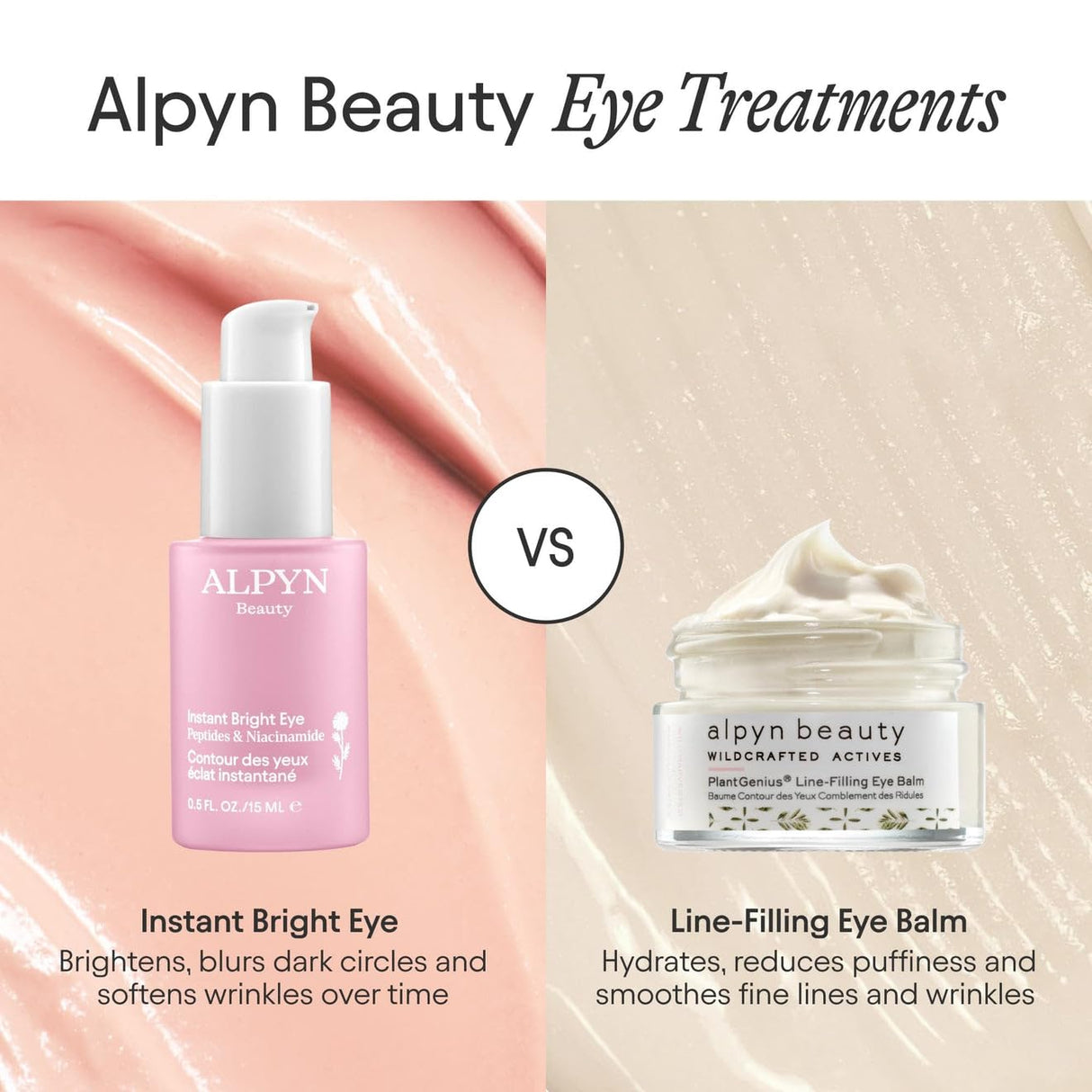 Alpyn Instant Bright Eye with Peptides & Niacinamide | Brightens Dark Circles, Visibly Firms & Softens Fine Lines | 0.5 Fl Oz / 15 ml