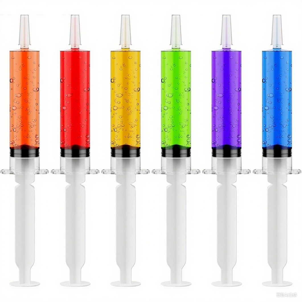 50 PACK 2 oz Halloween Jelly Syringes Shot with Lids, Large Reusable Party Jelly Shot for Thanksgiving Day, Christmas Wedding Bachelorette Parties (Clear)