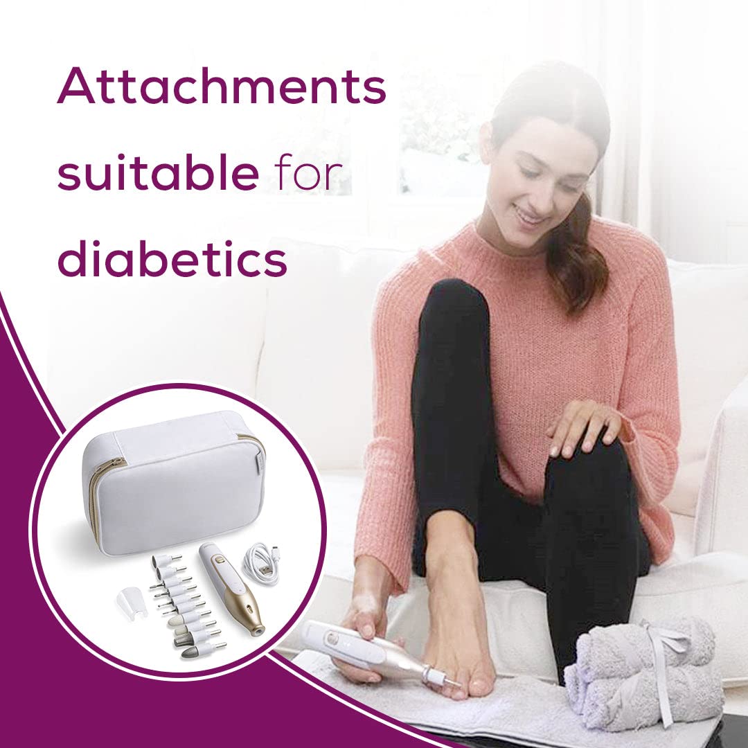 Beurer MP64 Nail Drill Kit, Cordless Electric Nail File with 10 Attachments and LED Light, Electric Manicure Set with Adjustable Speed, E-File for Manicure and Pedicure, with Storage Case