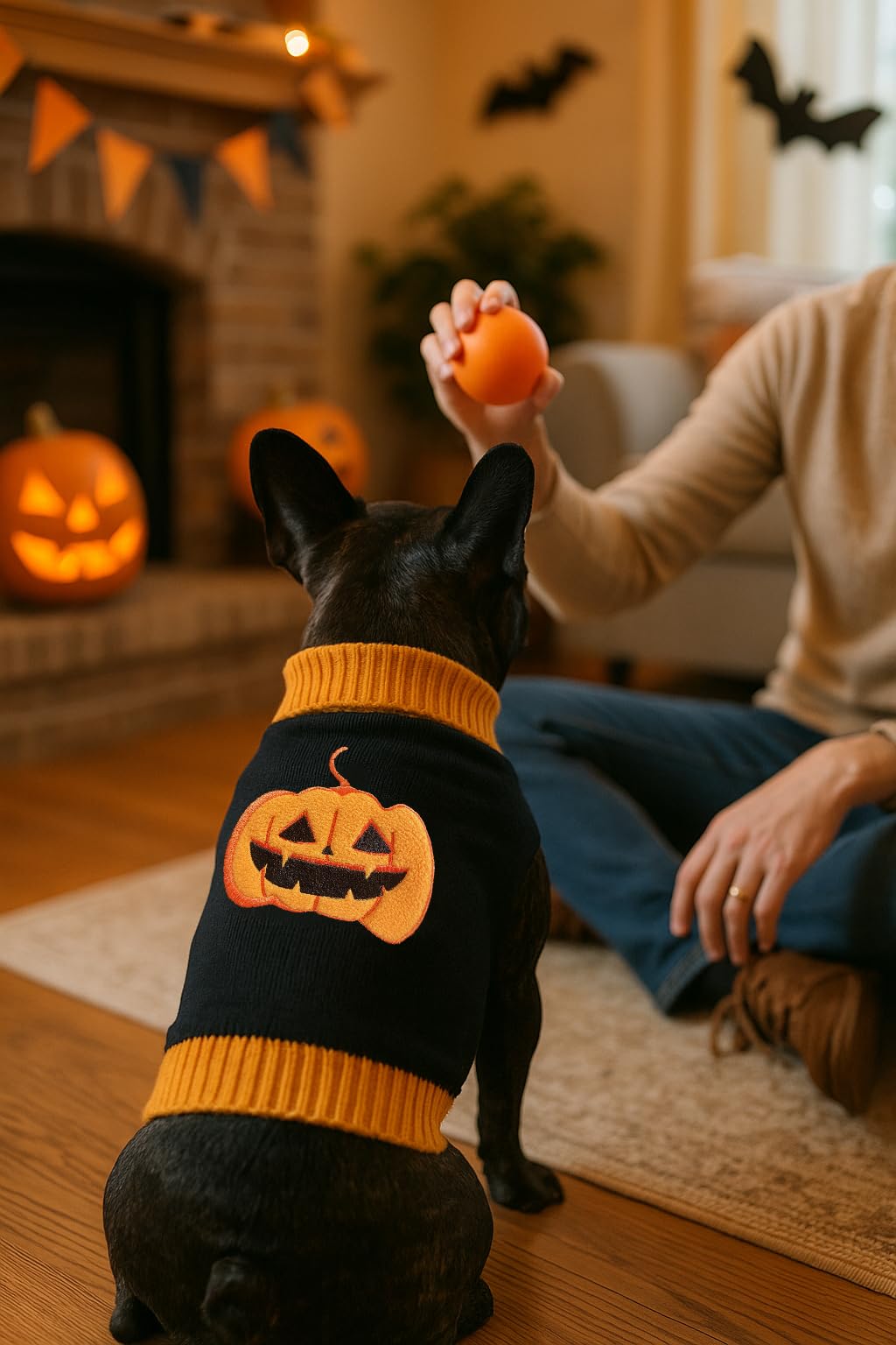 3 Pack Halloween Thanksgiving Christmas Dog Cat Knit Sweater Set - Dog Clothes with Santa Pattern Pumpkin Turkey Pets Costumes-Dog Fall Sweaters for Holiday(m)