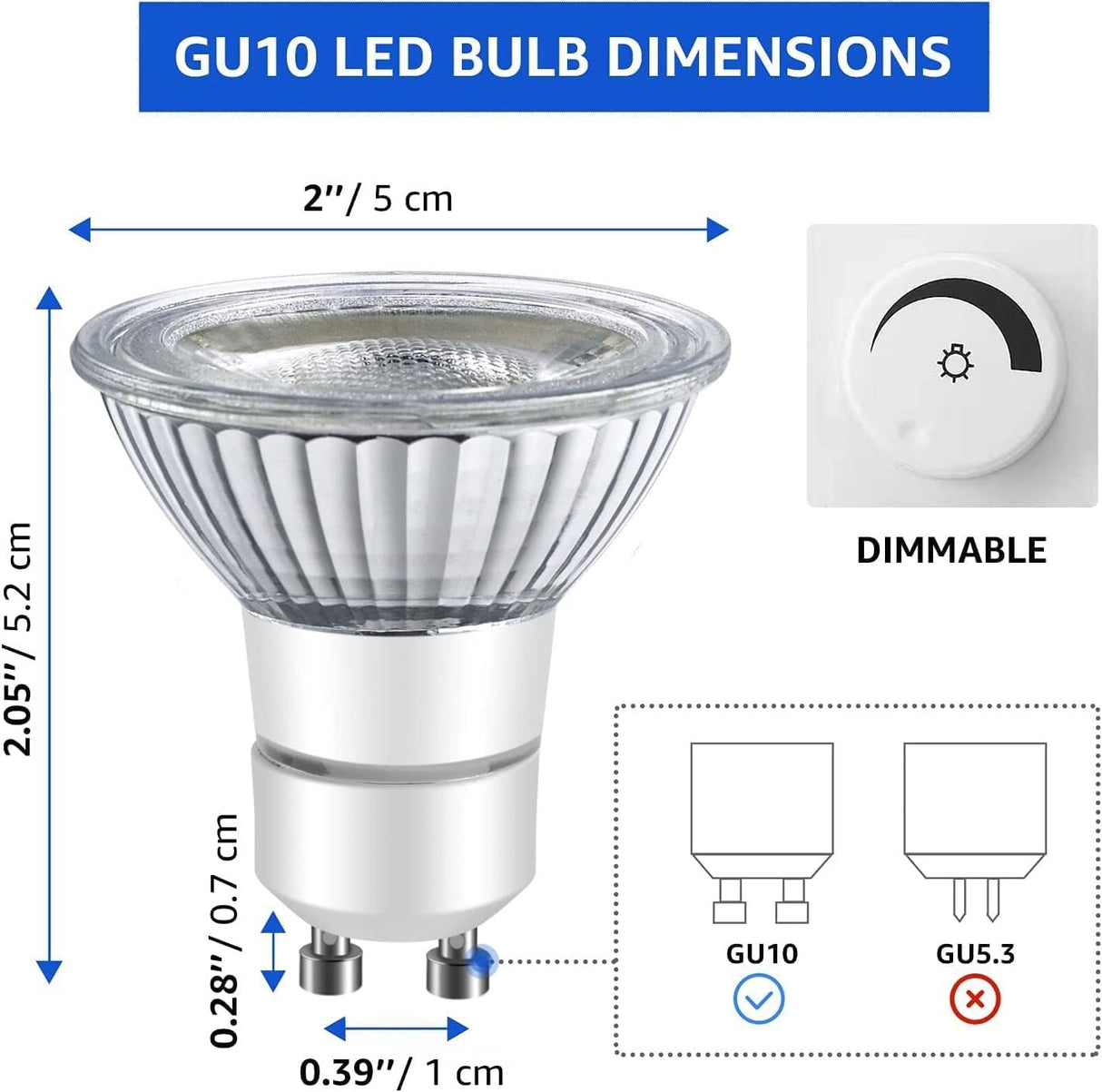 LPSAFP LED GU10 Range Hood Light Bulbs, LED Stove Appliance Light Bulb, Kitchen Light Replacement Halogen Light Bulb, 50W Equivalent, Warm White 120V/AC, 6W 550 Lm, Dimmable,Waterproof IP65 Pack of 2
