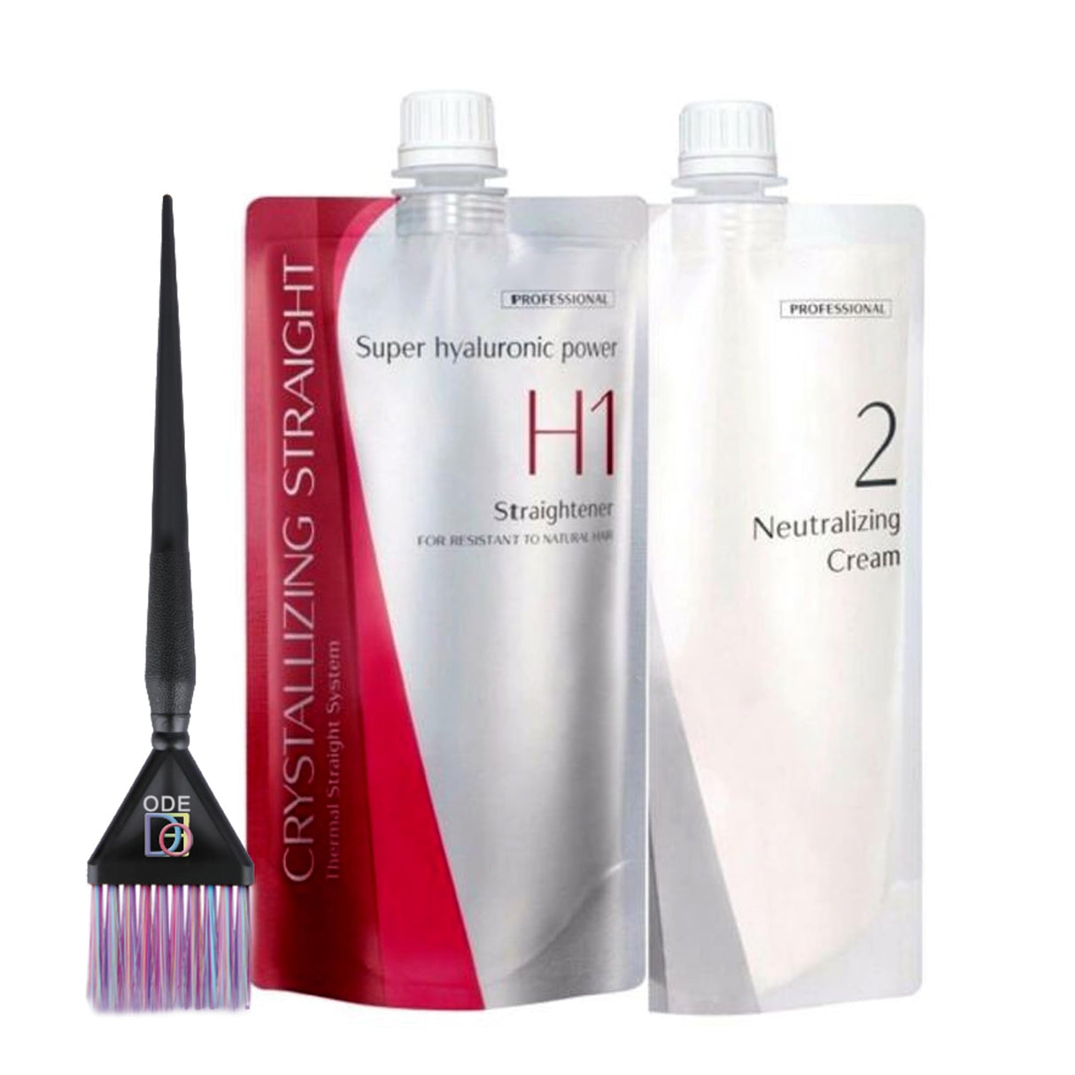 Hair Professional Japanese Straightener (H1) + Neutral Lotion (Part 2) for Resistant to Natural Hair- bundle with a free SOFIA BY ODE Brush