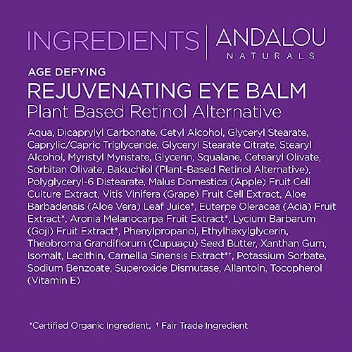 Andalou Naturals Age Defying Plant-Based Retinol Alternative Eye Balm, 0.45 OZ