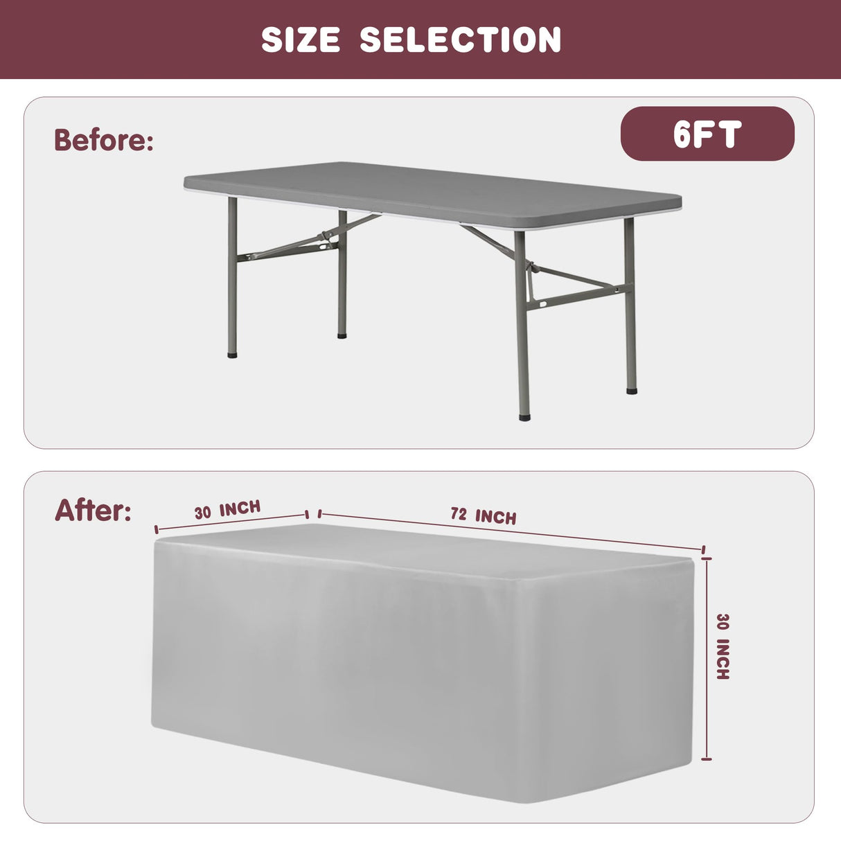 HolidayIdeas Fitted White Tableclothes - 72 x 30 Inch - 2 Pack Rectangle Table Covers for 6 Foot Tables, Polyester Fabric Tablecloths for Christmas, Parties, Wedding, Trade Show