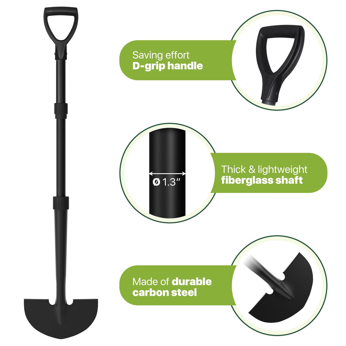 MANXRKUI Edger Lawn Tool, Manual Half Moon Edger for Garden Border, Hand Lawn Edging Tool with D-Grip, 41-inch Long Handle Lawn Edger for Grass, Sidewalk, Yard