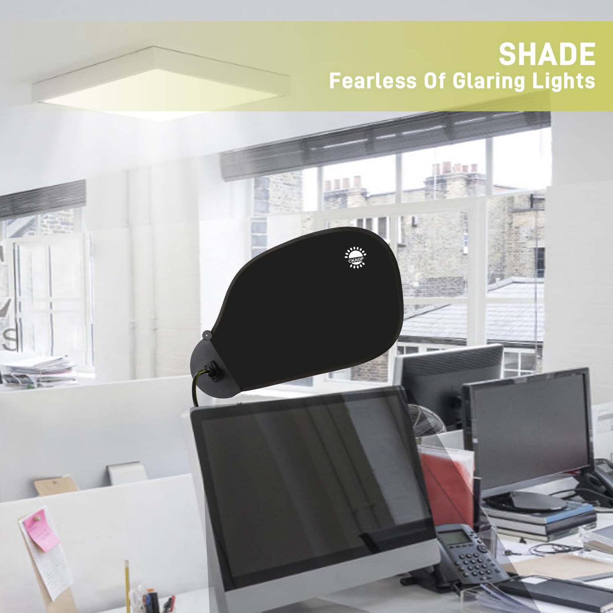 Office Desk Shade and Cubicle Shade: Blocks Light, Glare, and Disturbances. Professional, Adjustable Working Office Cubicle Accessories. Black