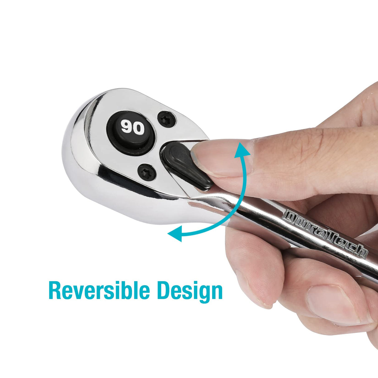 DURATECH 1/2-Inch Drive Ratchet, 90-Tooth Quick-release Ratchet Wrench, Reversible, Cr-V Made, Full Polished, Stocking Stuffers for Men Women Gifts for Men Gifts for Women