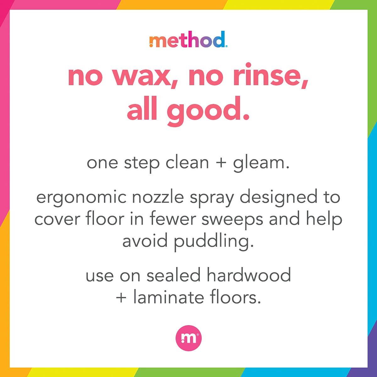 Method Hardwood Floor Cleaner, Squirt + Mop Design, Use as Laminate or Sealed Wood Floor Cleaner, Almond Scent, 25 Fl Oz, 6 Pack, Packaging May Vary