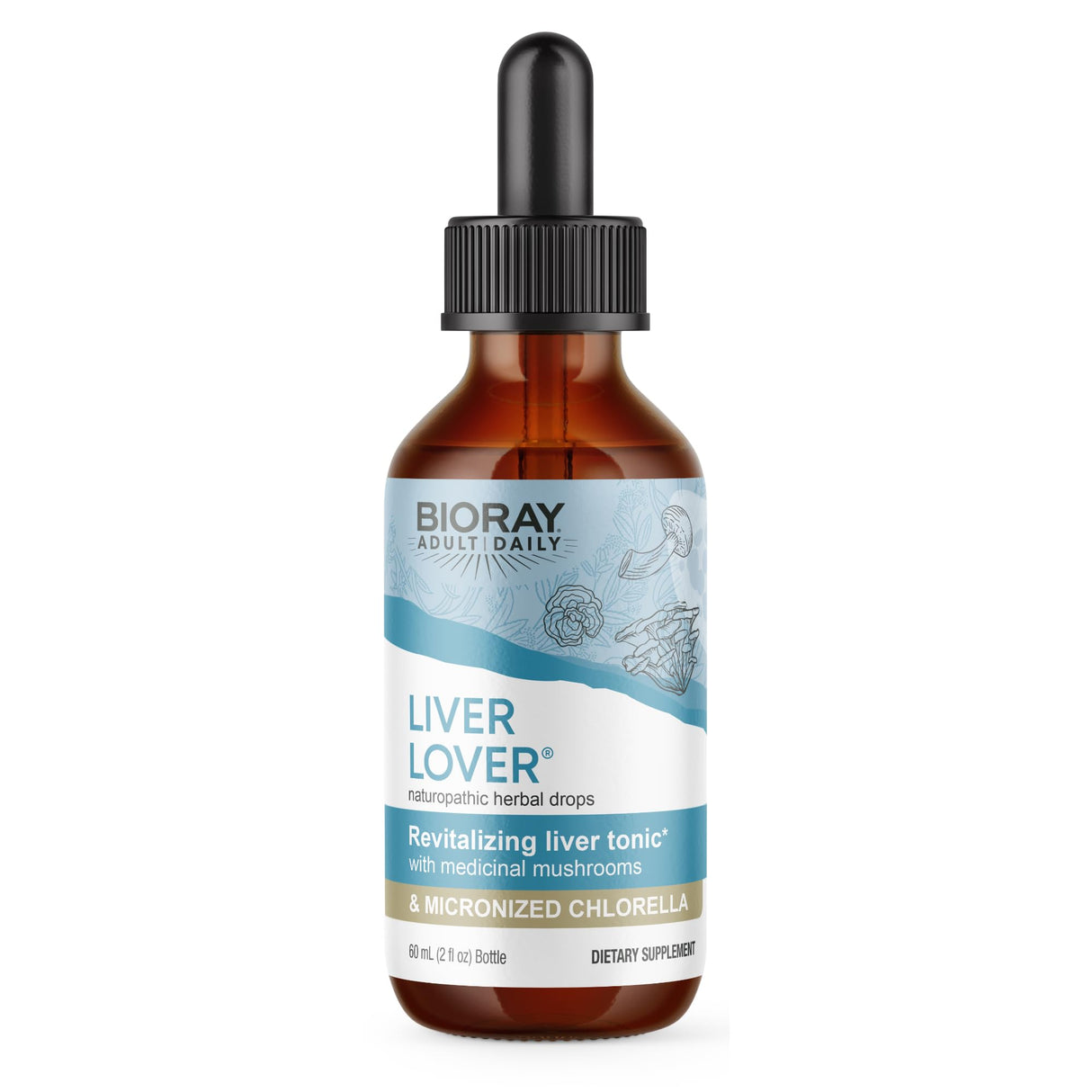BIORAY Daily Liver Lover - 2 fl oz - Supports The Liver & Adrenals - Non-GMO, Vegan, Gluten Free