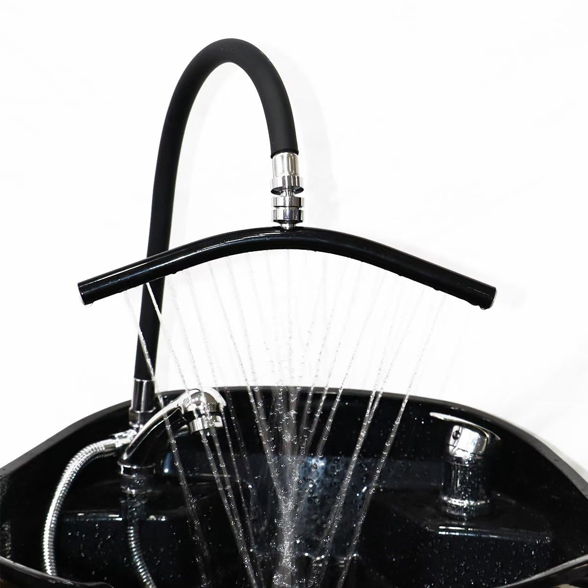 Generic Head Spa Waterfall Shower Head for Shampoo Sink Water Spa&Salon Care Adjustable Black, Silver