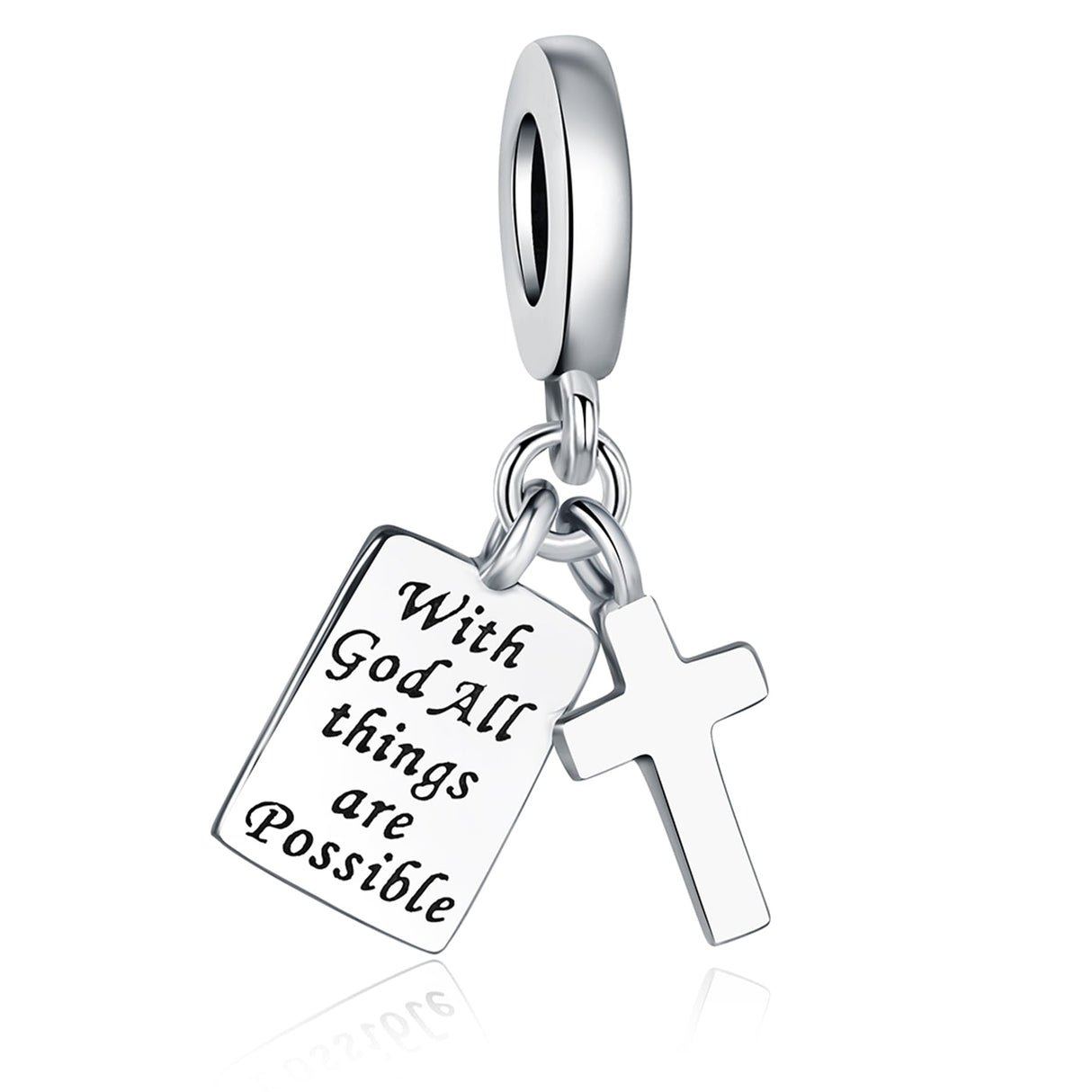 925 Sterling Silver Charms Fit Pandora Charms Bracelet God Has You In His Arms I Have You In My Heart Fit Wife Daughter Mother's Day Christmas Birthday Gift