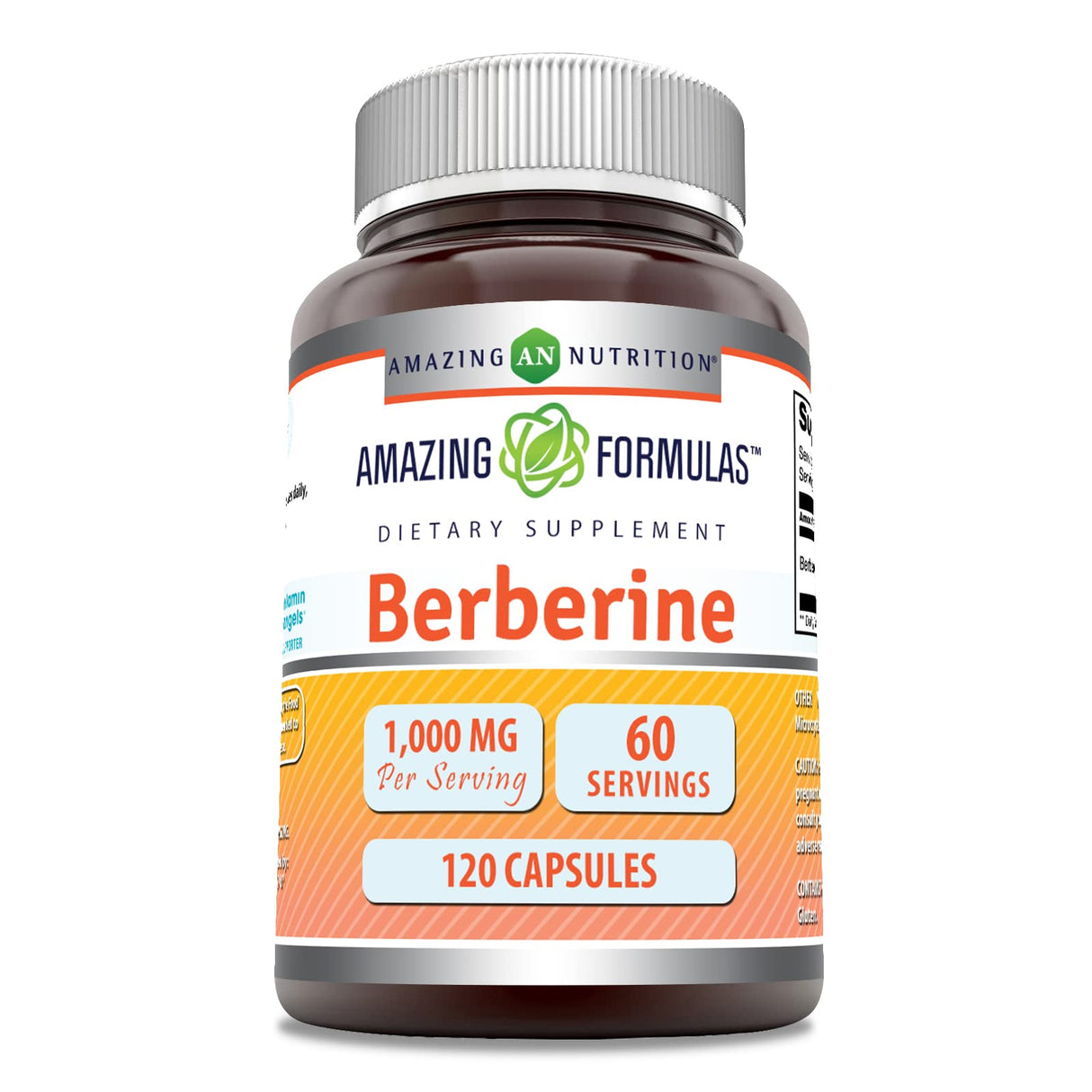 Amazing Formulas Berberine 1000mg Per Serving 120 Capsules Supplement | Non GMO | Gluten Free | Made in USA