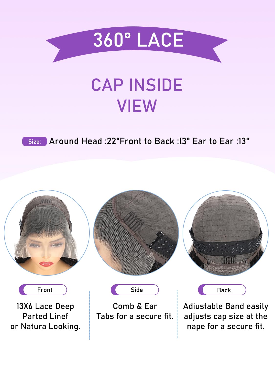 ALYOGA Deep Wave Lace Front Wig 13x6 Soft Remy Virgin Human Hair 200% Density HD Lace Frontal Wigs for Black Women Natural Color Pre Plucked Hairline with Baby Hair 26 inch