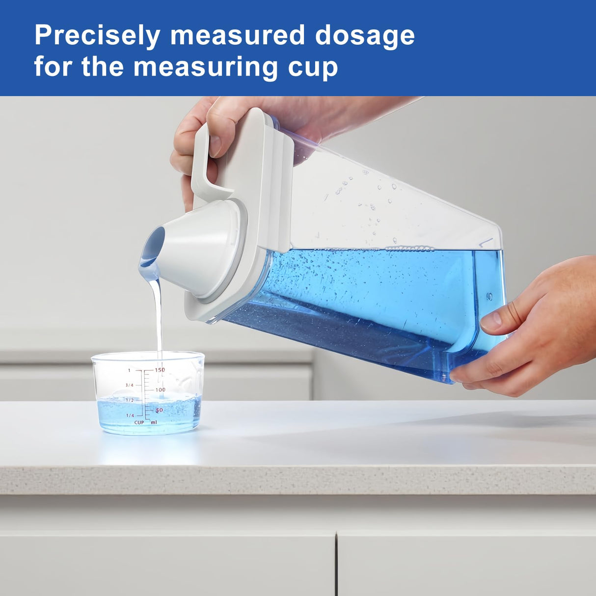 Laundry Detergent Dispenser, Liquid Laundry Container & Powder Soap Dispenser, 2 Pack Plastic Laundry Storage for Laundry Room Organization, Fabric Softener Dispenser (1.1L)