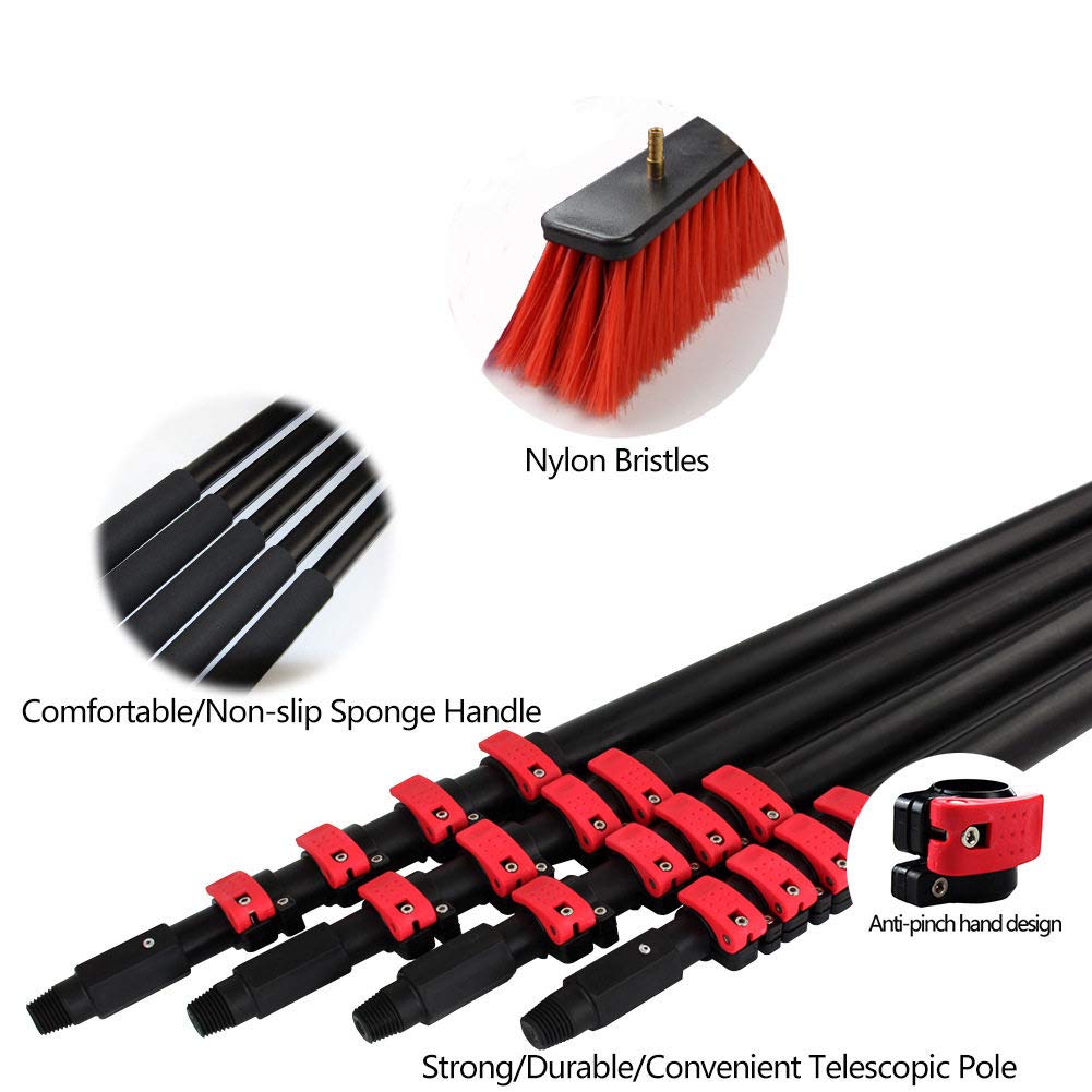 ZH-VBC Water Fed Pole Kit & Outdoor Window Cleaner Window Glass 3.6M/5.4M/6M/7.2M/9M/11M Telescopic Extension Pole Cleaning Kit, for Photovoltaic Panel Cleaning Trucks,18FT/5.4M